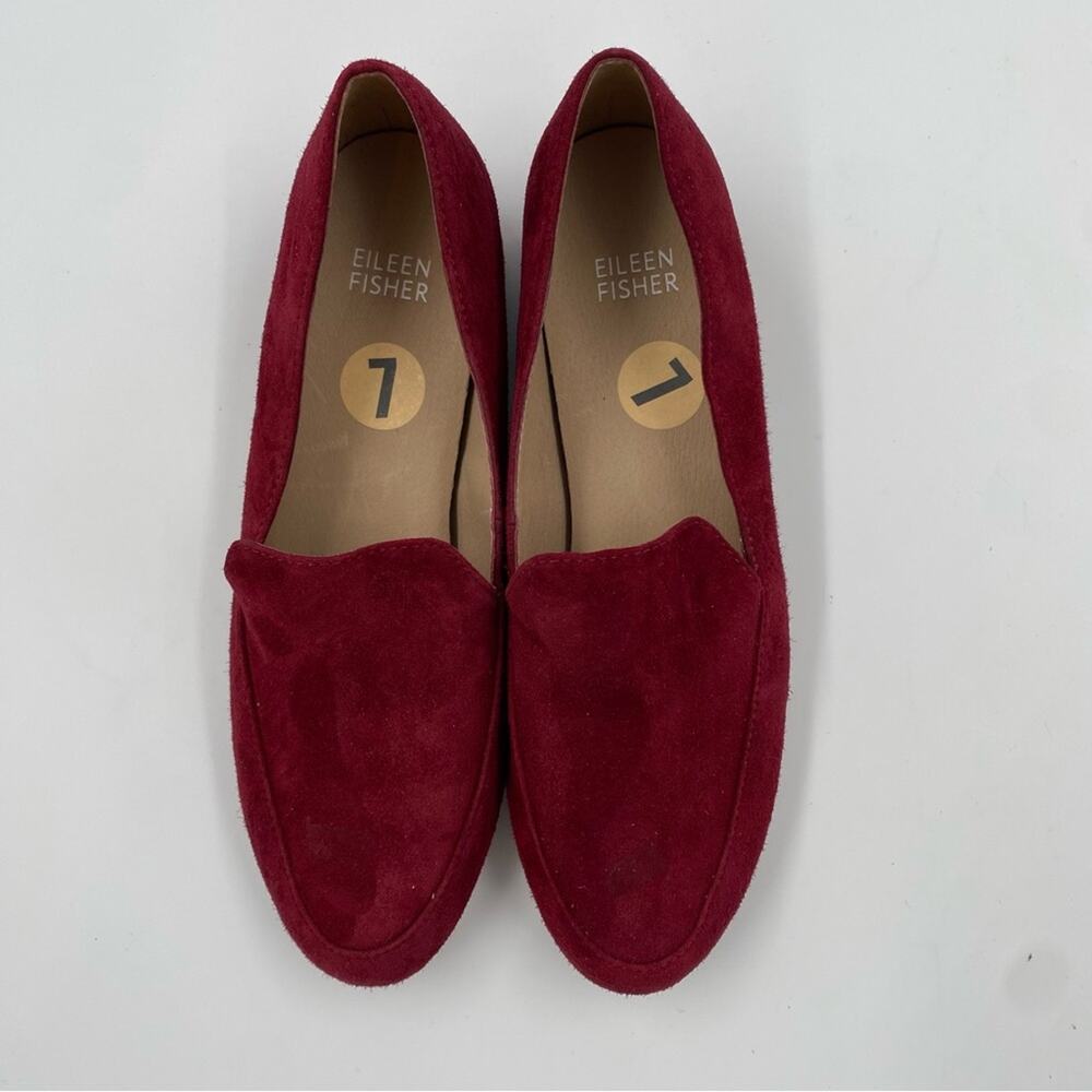 Eileen Fisher Elan Suede Loafers in Deep Claret Size 7‎ - Picture 5 of 7